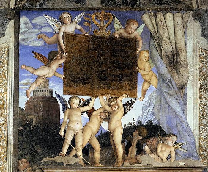 Andrea Mantegna Inscription with Putti Spain oil painting art